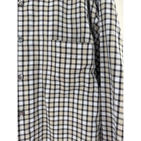 Ermenegildo Zegna Mens Button-Down Checkered Dress Shirt Plaid Pattern Size XL - Picture 4 of 10